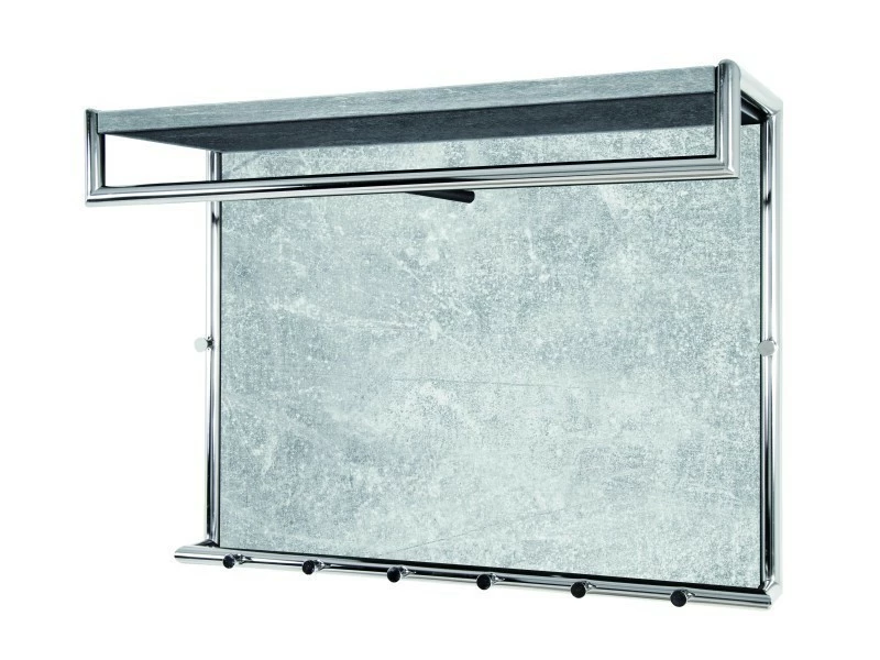 Joli Nuancemeuble Garderobe Murale Sofia Chromé-optique Béton L80 X P30 X H60 Cm