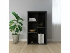 Vidaxl Bibliothèque/buffet Noir 50x25x80 Cm Aggloméré