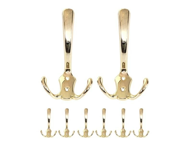 8x Crochet De Garderobe Hwc-d46, Crochet Mural, Patère, Set ~ Couleur: Or