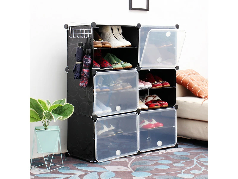 3 Couches 12 Grilles Chaussures Armoire Rangement Organisateur étagère à Chaussures Anti-poussière Standin – Image 2