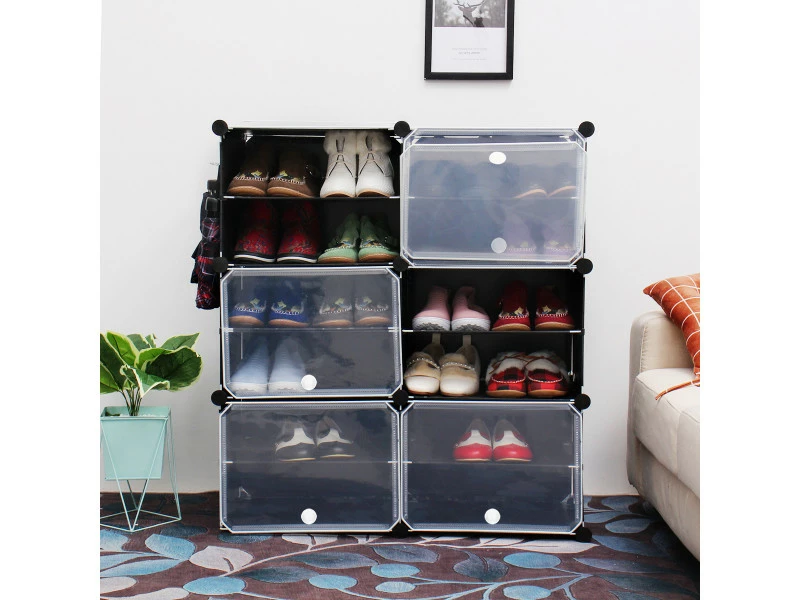 3 Couches 12 Grilles Chaussures Armoire Rangement Organisateur étagère à Chaussures Anti-poussière Standin – Image 4