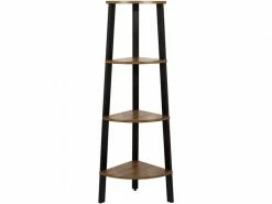 Larsin - étagère Style Rustique Salon/chambre à Coucher/bureau - 125x34x34 Cm - 4 Tablettes - Marron