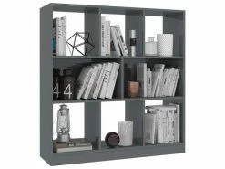 Splendide étagères Selection Riga Bibliothèque Gris Brillant 97,5 X 29,5 X 100 Cm Aggloméré