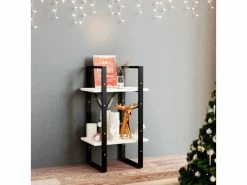 Vidaxl Bibliothèque à 2 Niveaux Blanc 40x30x70 Cm Bois De Pin Massif