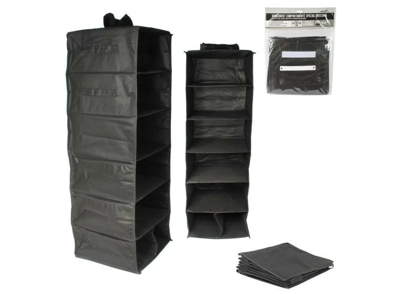 Rangement D'intérieur Pliable 7 Compartiments - Noir – Image 2