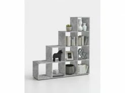 Etagère Escalier Contemporaine 10 Compartiments Elba / Coloris : Gris