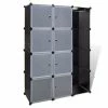 Vidaxl 240497 Modular Cabinet With 9 Compartments 37x115x150 Cm Black And White