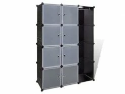 Vidaxl 240497 Modular Cabinet With 9 Compartments 37x115x150 Cm Black And White