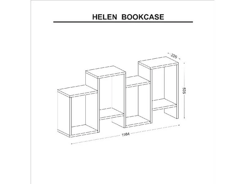 Homemania Bibliothèque Helen - Anthracite - 116,4 X 53,5 X 22 Cm – Image 4
