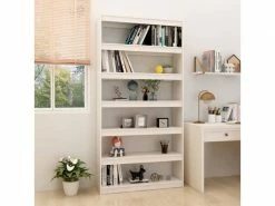 Vidaxl Bibliothèque/séparateur De Pièce Blanc 100x30x200 Cm Pin Massif