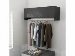 Vidaxl Garde-robe Gris Brillant 100x32,5x35 Cm Aggloméré