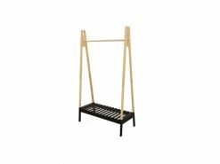 The Home Deco Factory Portant A Vetement En Bois - 100 X 46 X 170 Cm - Noir