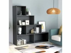 Stylé étagères Ligne Ankara Bibliothèque/séparateur De Pièce Gris 155x24x160 Cm Aggloméré