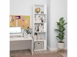 Contemporain étagères Famille Sucre Bibliothèque/séparateur De Pièce Blanc 45x24x159 Cm Aggloméré