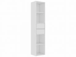 Icaverne - Bibliothèques Ensemble Bibliothèque Blanc Brillant 36x30x171 Cm Aggloméré