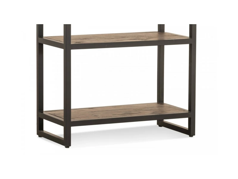 Bibliothèque Bois Métal Marron 80x38x180cm - Bois, Métal - Décoration D'autrefois – Image 5