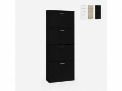 AHD_AMAZING_HOME_DESIGN Meuble Chaussure Vertical 63x24x154cm 4 Portes 24 Paires Kingad