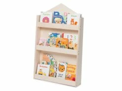 Bibliothèque Pour Enfants - Blumfeldt Cuckoo Natural - 3 étagères - 60 X 95 X 13cm - Bois - Modèle Maison