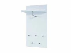 Moderne Nuancemeuble Garderobe Murale Guatemala Blanc-optique Inox L49 X P31 X H100 Cm