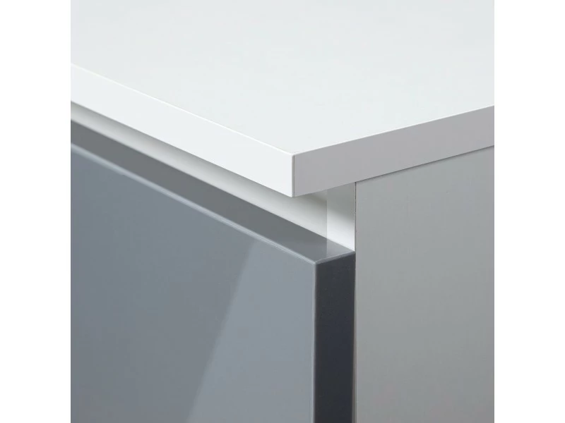 Akord Bibliothèque De Bureau, Armoire R60 Blanche 60 Cm 2 Portes 1 Tiroir Couleur Métallique Brillant , 4 étagères 60x35x180 Cm – Image 4