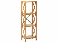 Contemporain étagères Edition Conakry étagère à 4 Niveaux 40x30x125 Cm Bois De Chêne Massif