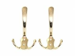 2x Crochet De Garderobe Hwc-d46, Crochet Mural, Patère, Set ~ Couleur: Or