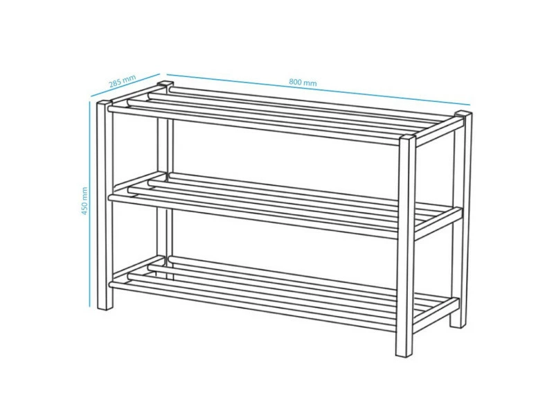 Acaza Etagère à Chaussures Pour 12 Paires, 3 Niveaux, Métal, Blanc Cassé – Image 3