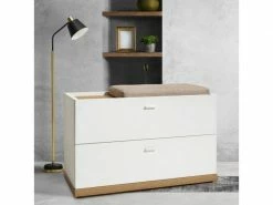 LLB_LIVING_LIFE_BED Commode Avec Tiroirs Couleur Blanc Et Base En Chêne