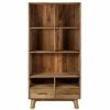 Bibliothèque En Pin Recyclé 7 Niches Et 2 Tiroirs