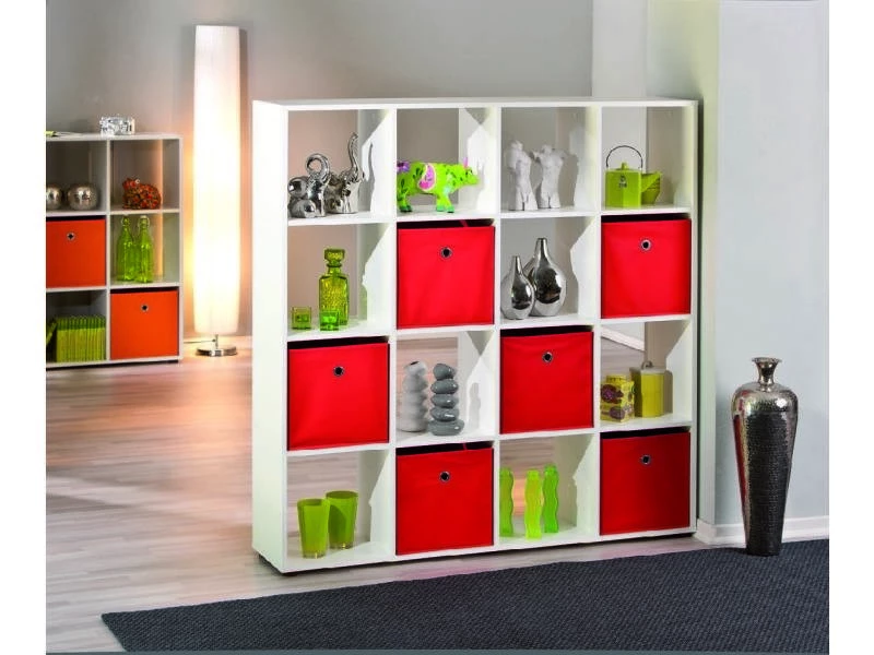 Bibliothèque à Douze Compartiments, Couleur Blanche, Dimensions 139 X 144 X 33 Cm – Image 2