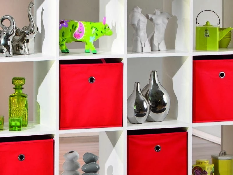 Bibliothèque à Douze Compartiments, Couleur Blanche, Dimensions 139 X 144 X 33 Cm – Image 3