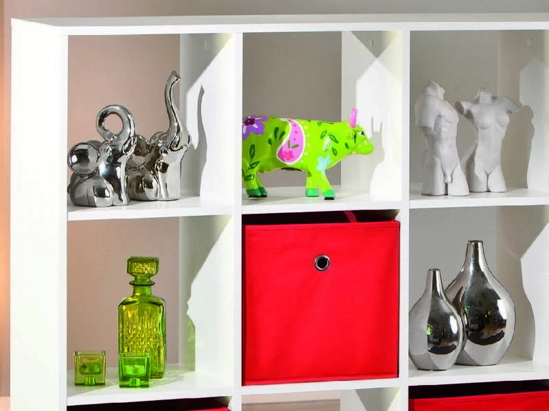 Bibliothèque à Douze Compartiments, Couleur Blanche, Dimensions 139 X 144 X 33 Cm – Image 4