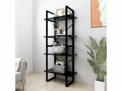 Vidaxl Bibliothèque à 4 Niveaux Noir 60x30x140 Cm Aggloméré
