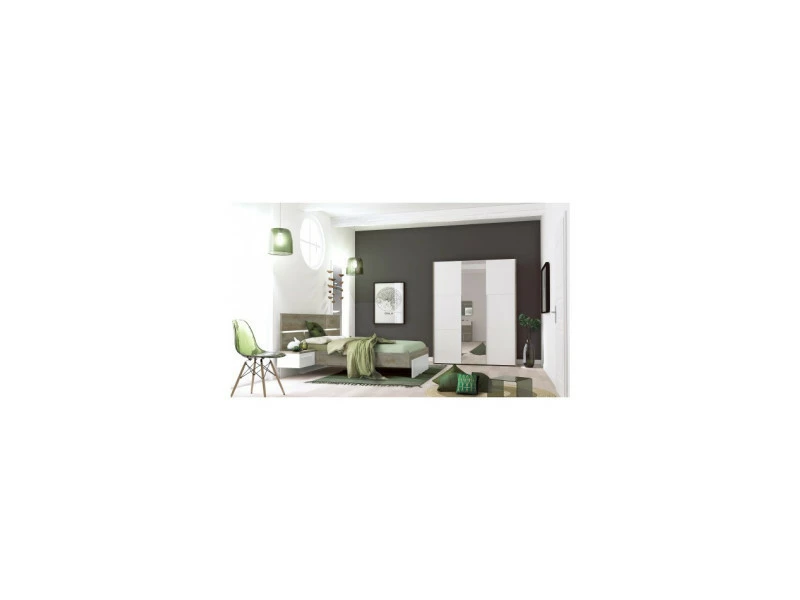 Armoire 3po 1g N°331 Penderie + 5 Tablettesglace Argente 3mm – Image 3