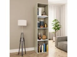 Sublime étagères Selection Athènes Bibliothèque/meuble Tv Blanc Et Chêne Sonoma 36x30x143 Cm