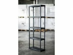 Étagère à 3 Niveaux En Polypropylène, Rayonnage Polyvalent Pour Intérieur Ou Externe, 100% Made In Italy, 60x30h176 Cm, Couleur Anthracite