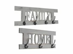 2x Garde-robe Murale Home+family, Set De Planche Vestiaire, Style Shabby, Vintage, 55x20cm ~ Gris