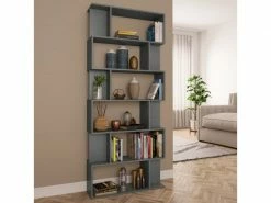 Stylé étagères Serie Riyad Bibliothèque/séparateur De Pièce Gris 80x24x192 Cm Aggloméré