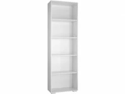 Bibliothèque étagère Armoire Meuble De Rangement 5 Niveaux 190 Cm Blanc Helloshop26 08_0000234