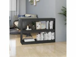 Vidaxl Bibliothèque/séparateur De Pièce Gris 100x30x71,5 Cm Pin Massif
