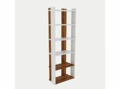 MENZZO Etagères Bibliothèque Biard L63xh180cm Blanc Et Bois Foncé