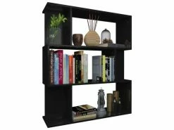 Splendide étagères Famille Berlin Bibliothèque/séparateur De Pièce Noir Brillant 80x24x96 Cm