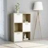 Vidaxl Armoire De Rangement Blanc/chêne Sonoma 60x29,5x90 Cm Aggloméré