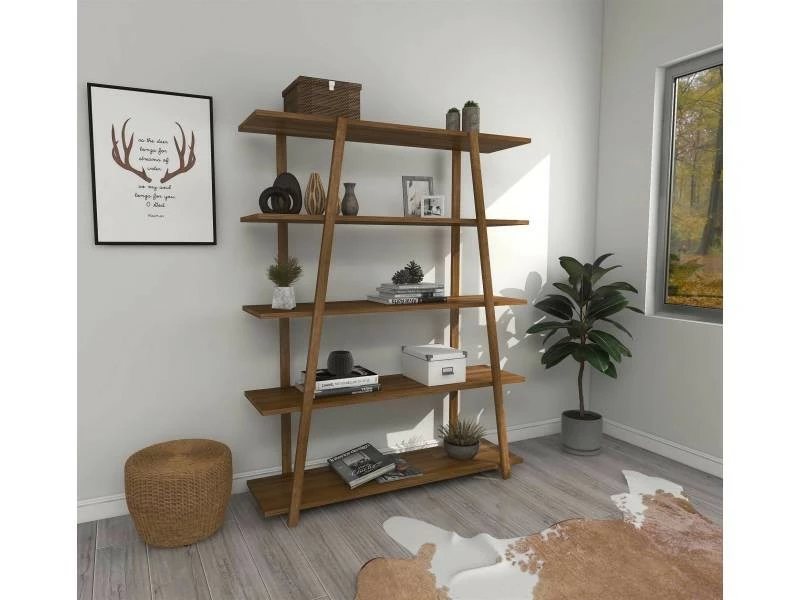 MENZZO Etagères Bibliothèque Abore L115xh145cm Pin Massif Foncé – Image 3