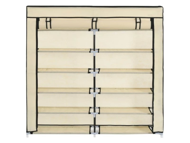 Vidaxl Armoire à Chaussures Avec Housse 115x28x110 Cm Tissu – Image 5