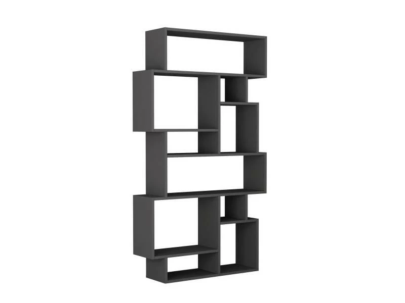 MENZZO Étagère Bibliothèque Torta Asymétrique H168,5cm Bois Anthracite