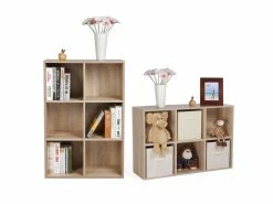 Vasagle Meuble De Rangement Etagère De 6 Casiers Bibliothèque Rayonnage, 65,5 X 30,5 X 97,5 Cm (l X L X H), Couleur De Bois Lbc203h