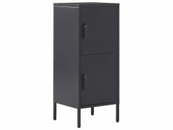 BELIANI Armoire 2 Portes En Acier Noir Huron
