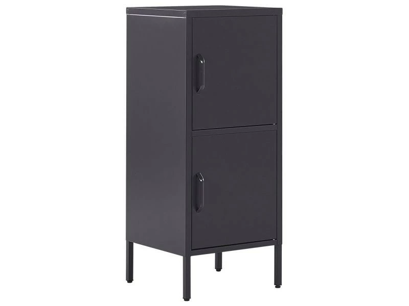 BELIANI Armoire 2 Portes En Acier Noir Huron