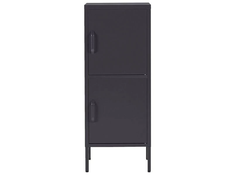 BELIANI Armoire 2 Portes En Acier Noir Huron – Image 5